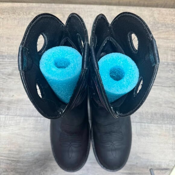 Tony Lama 3R Steel Toe Grizzly Black Leather Western Work Boots Men's Size 11.5 - Picture 2 of 7